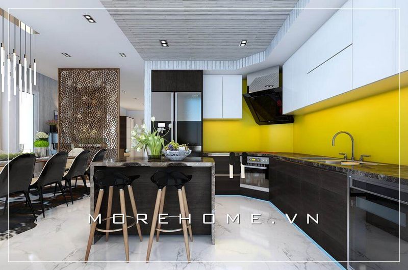 Thiết kế nội thất phòng bếp biệt thự